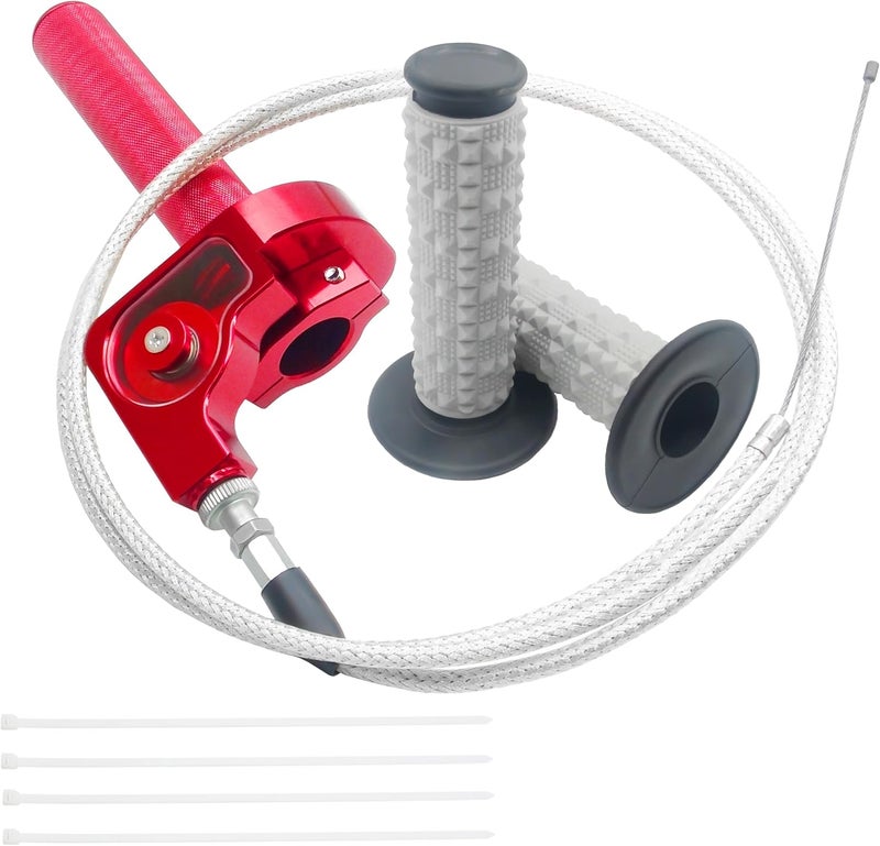 JXPANG Motorcycle Throttle Assembly,7/8" Quick Twist Throttle Grips with Throttle Cable Aluminum Alloy Universal for CRF KLX SSR TTR 110 125 150 250cc Dirt Pit Bike ATV Mini Bike - Image 1